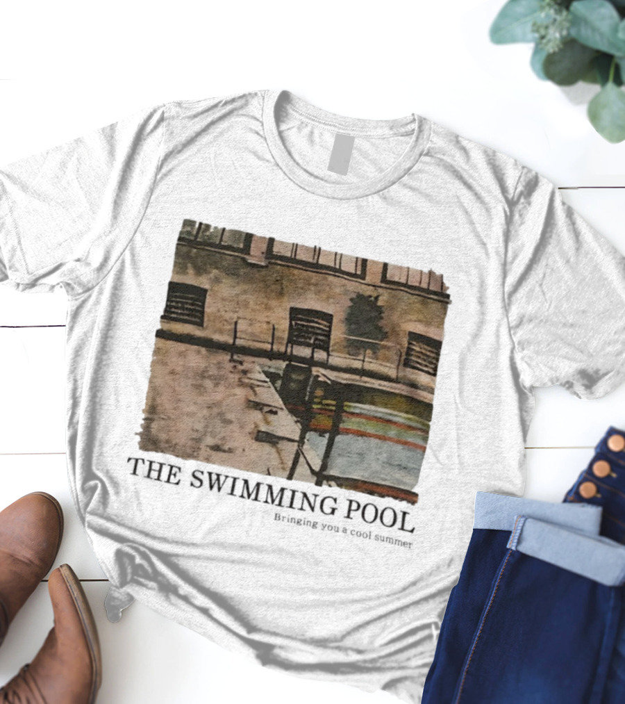 The Swimming Pool Bringing You A Cool Summer Urban Watercolor Art T-Shirt