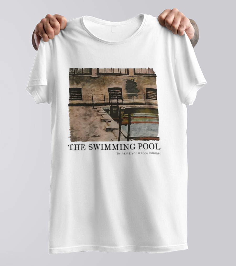 The Swimming Pool Bringing You A Cool Summer Urban Watercolor Art T-Shirt