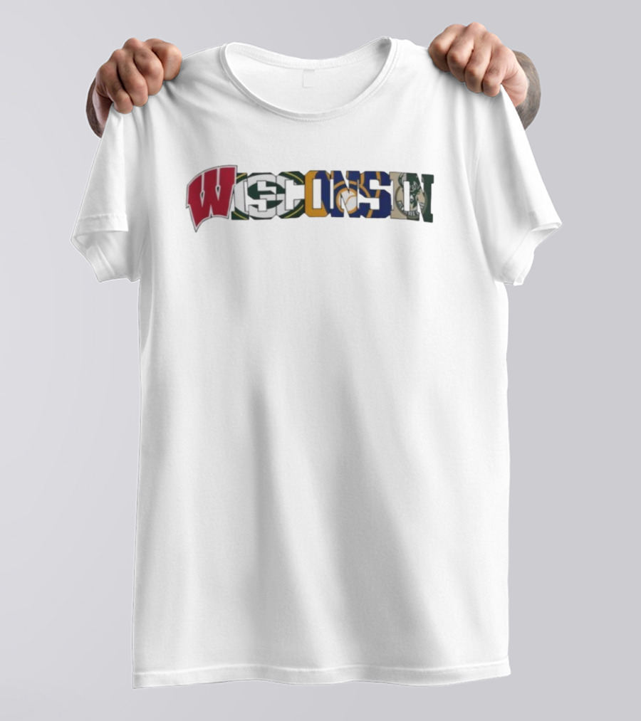 Wisconsin Badgers Packers Brewers Bucks Fan Pride T-Shirt