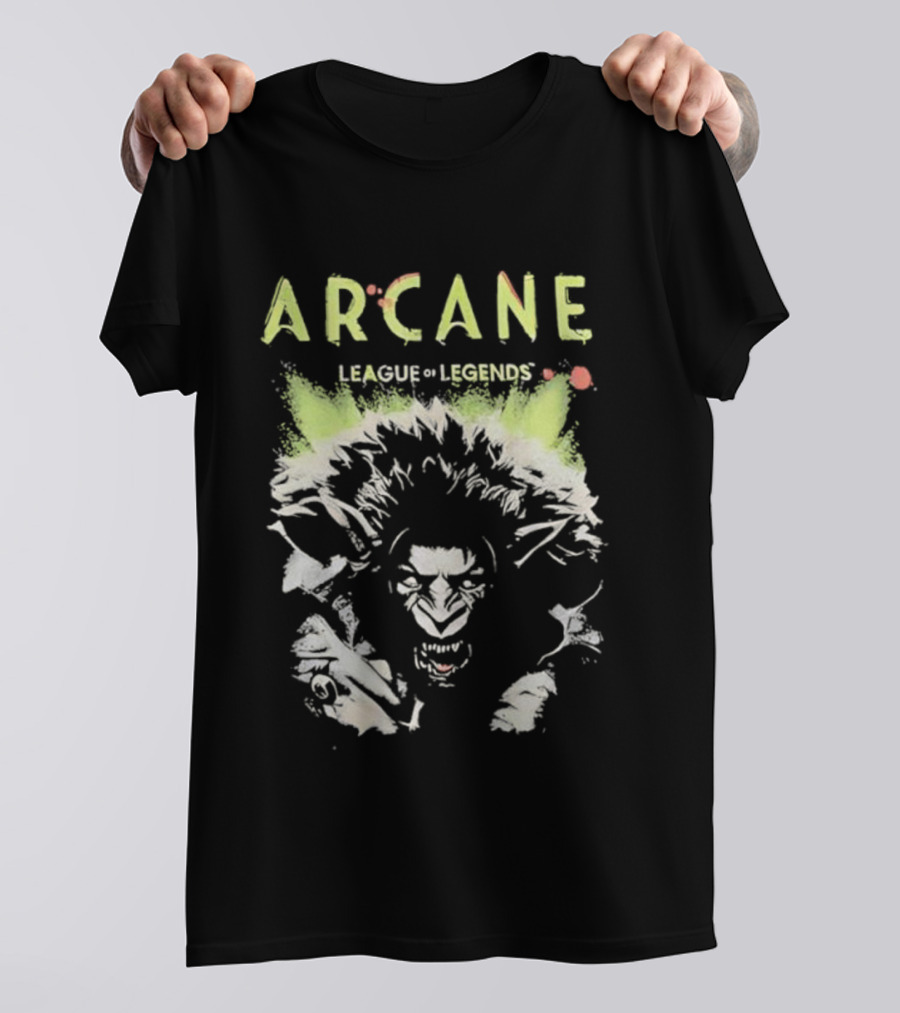 Arcane League Of Legends Ekko Screaming Face Graphic T-Shirt