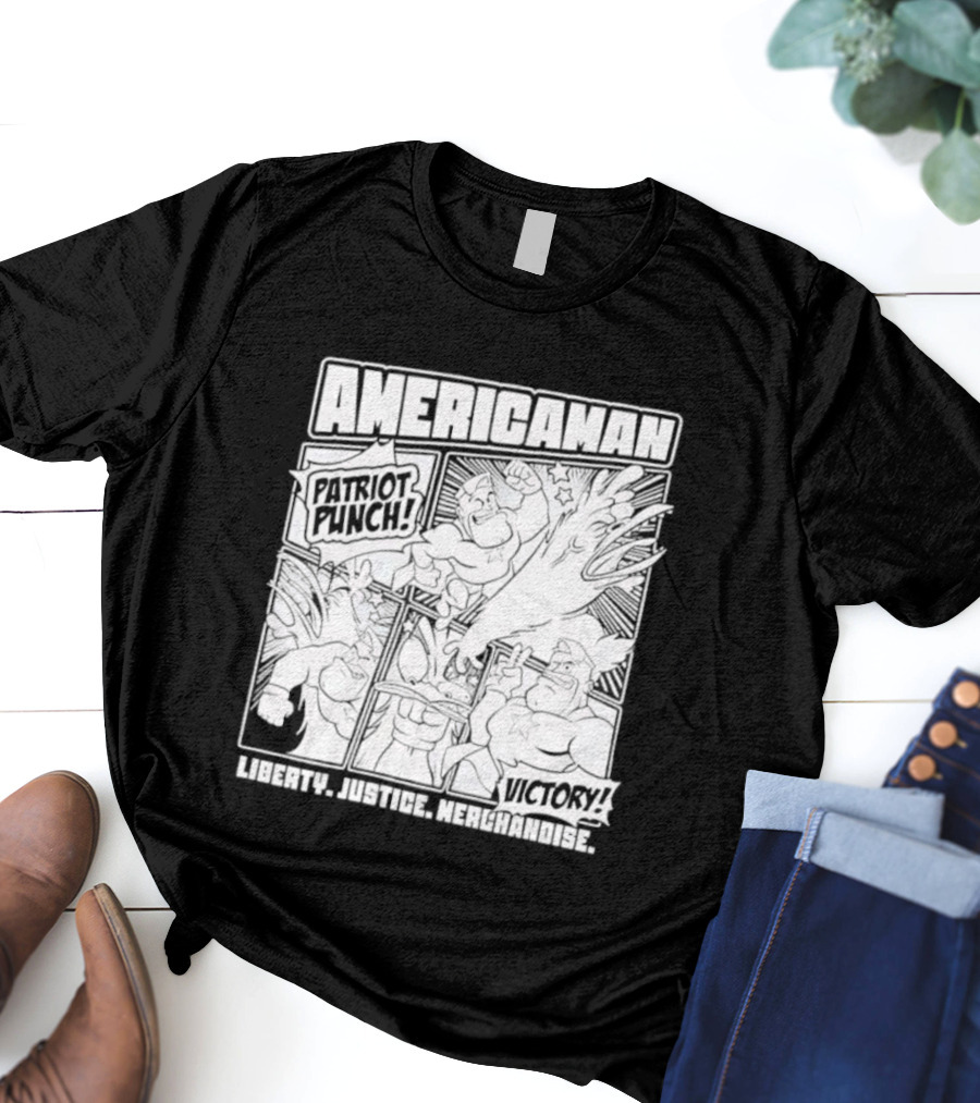 Americaman Patriot Punch Victory Liberty Vs. Injustice T-Shirt