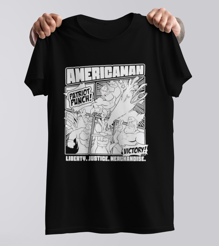Americaman Patriot Punch Victory Liberty Vs. Injustice T-Shirt