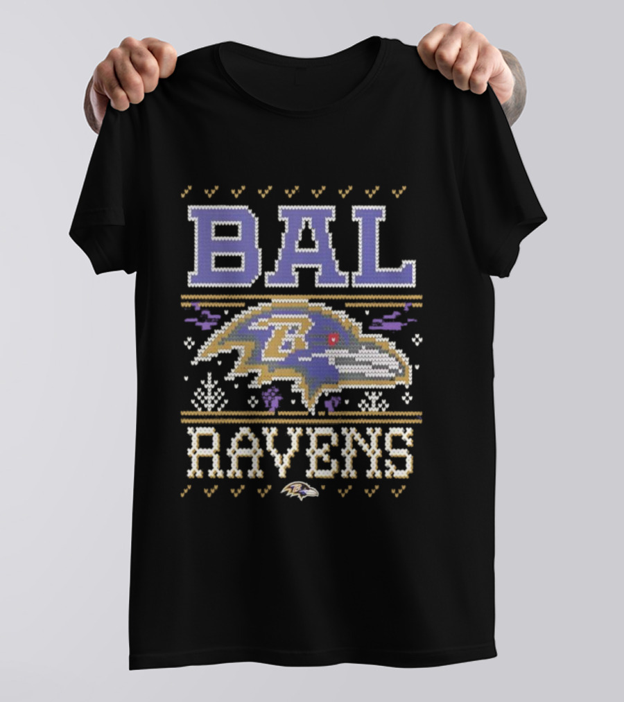 BAL Ravens Holiday Knit Style T-Shirt