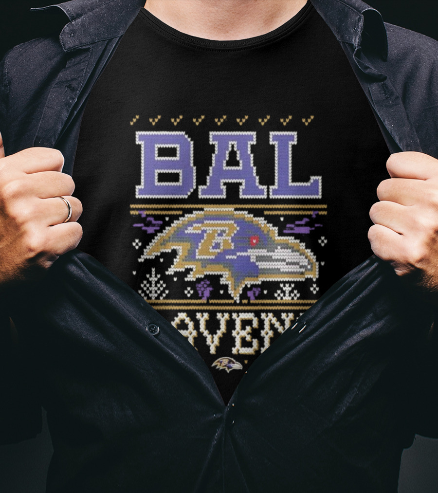 BAL Ravens Holiday Knit Style T-Shirt