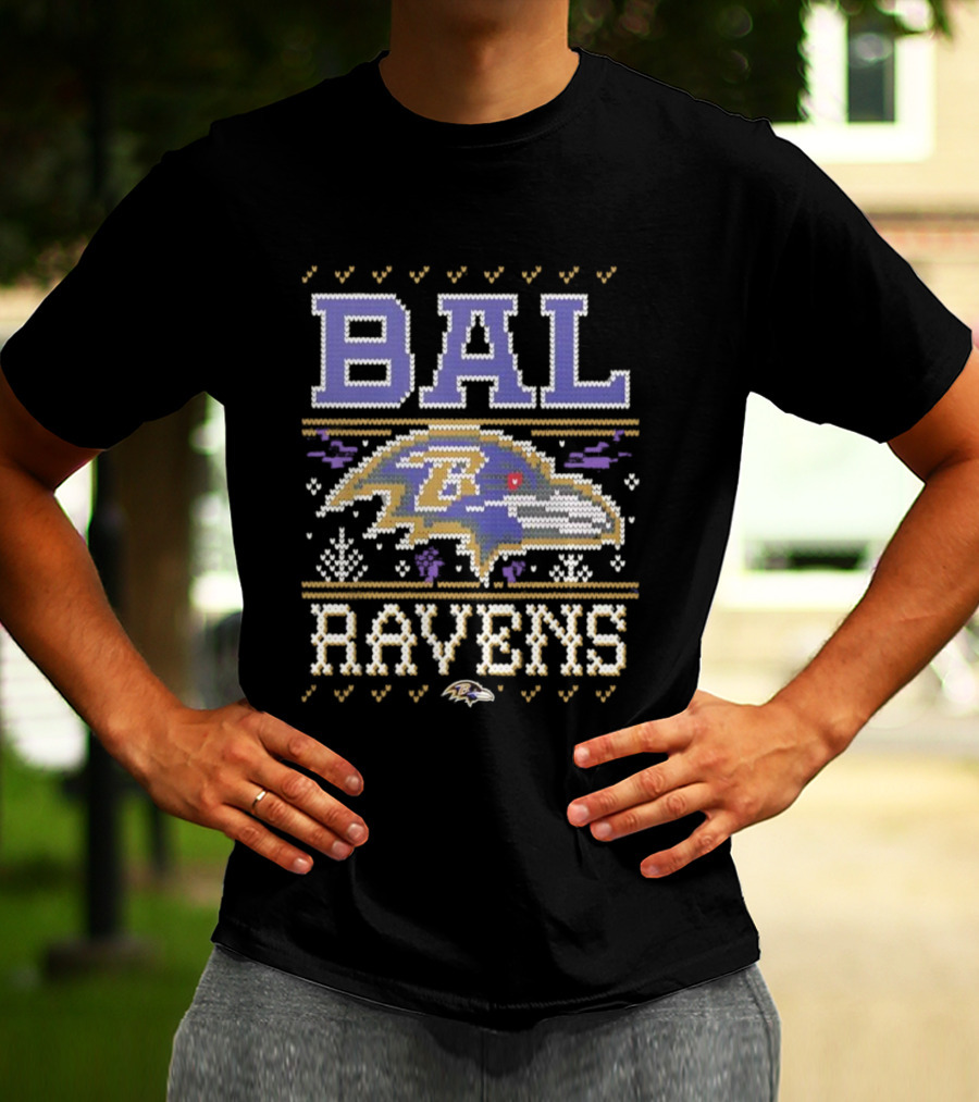 BAL Ravens Holiday Knit Style T-Shirt
