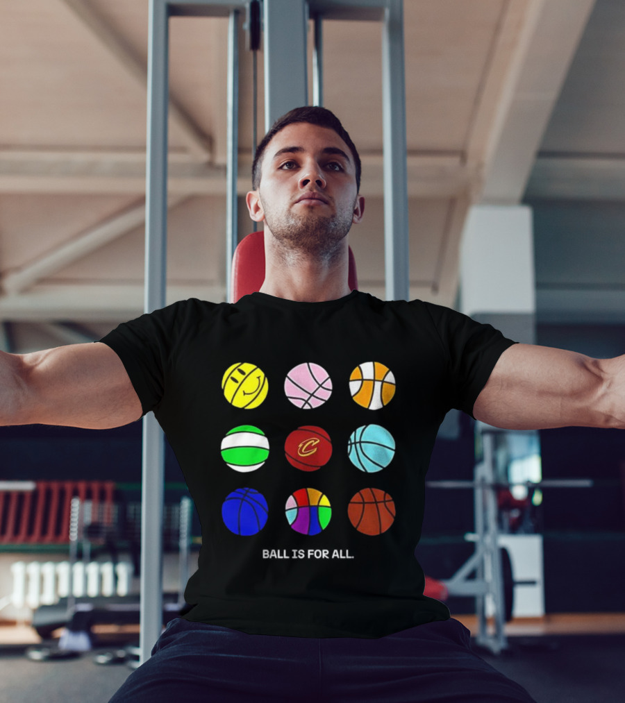 Cleveland Cavaliers Pride Collection Ball Is For All Basketball Diversity T-Shirt