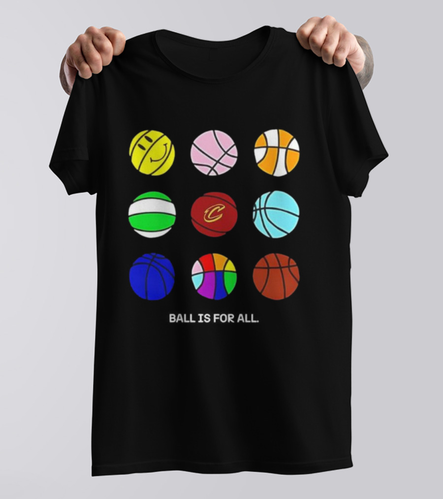 Cleveland Cavaliers Pride Collection Ball Is For All Basketball Diversity T-Shirt