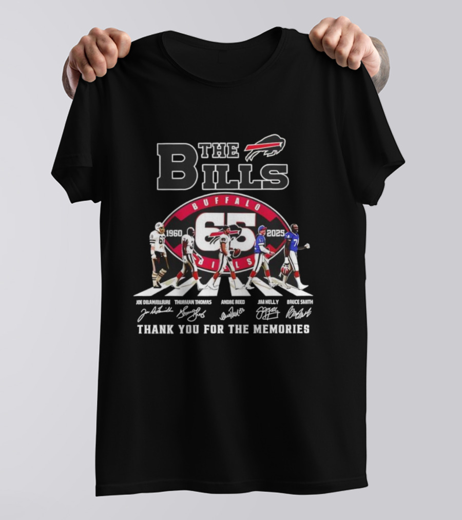 Buffalo Bills 65th Anniversary 1960 2025 Thank You For The Memories NFL Team Celebration T-Shirt