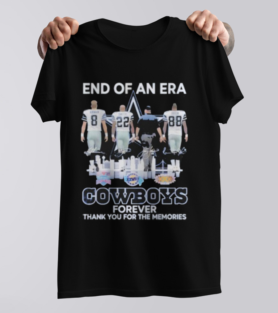 Dallas Cowboys End Of An Era Forever Thank You For The Memories Legends 8 22 88 T-Shirt