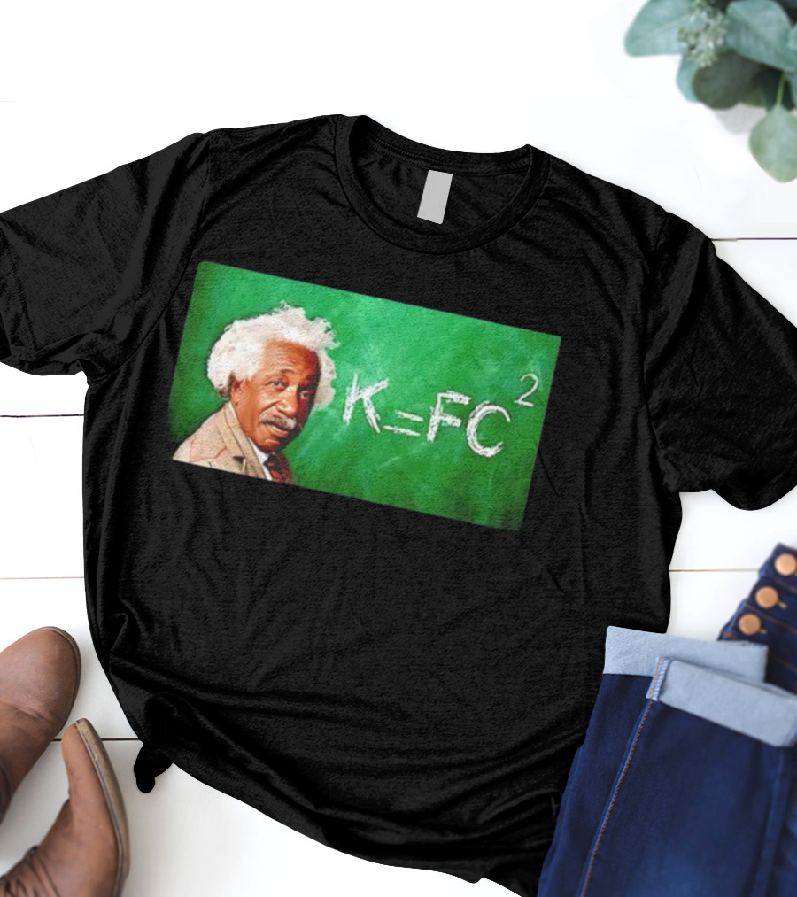 K=Fc² Einstein Formula Chalkboard Illustration T-Shirt