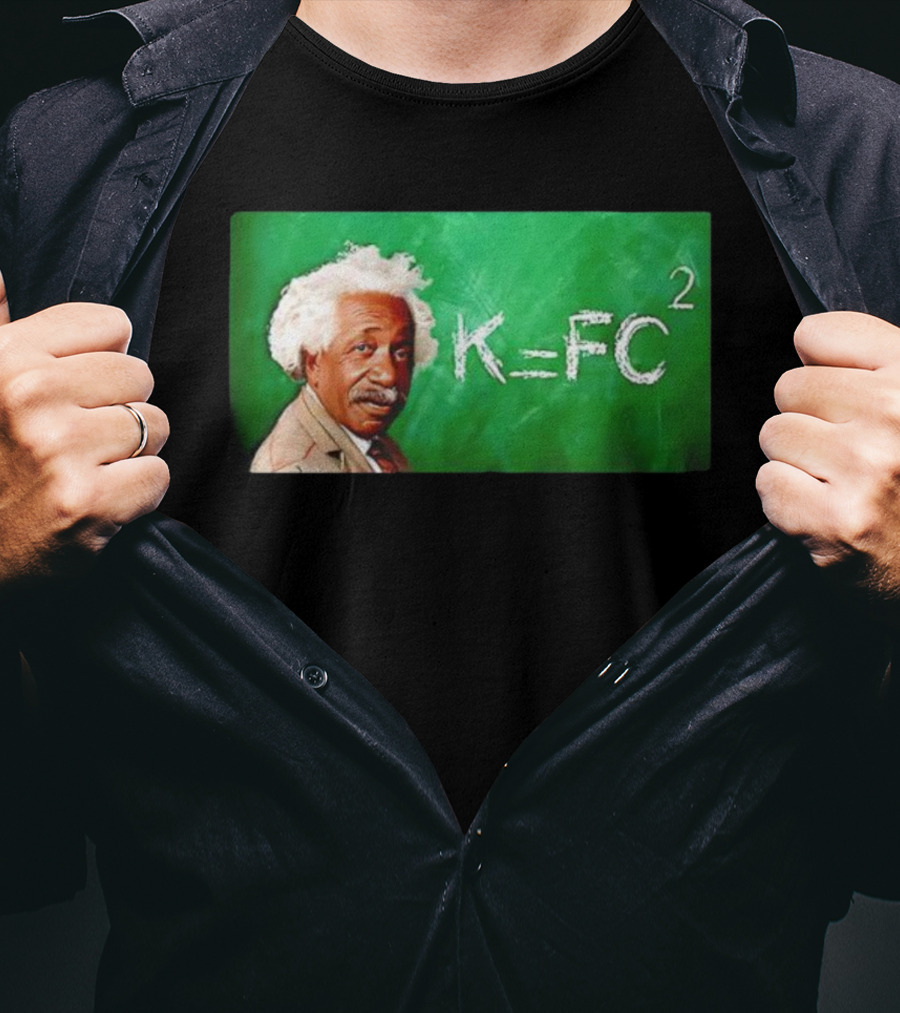 K=Fc² Einstein Formula Chalkboard Illustration T-Shirt