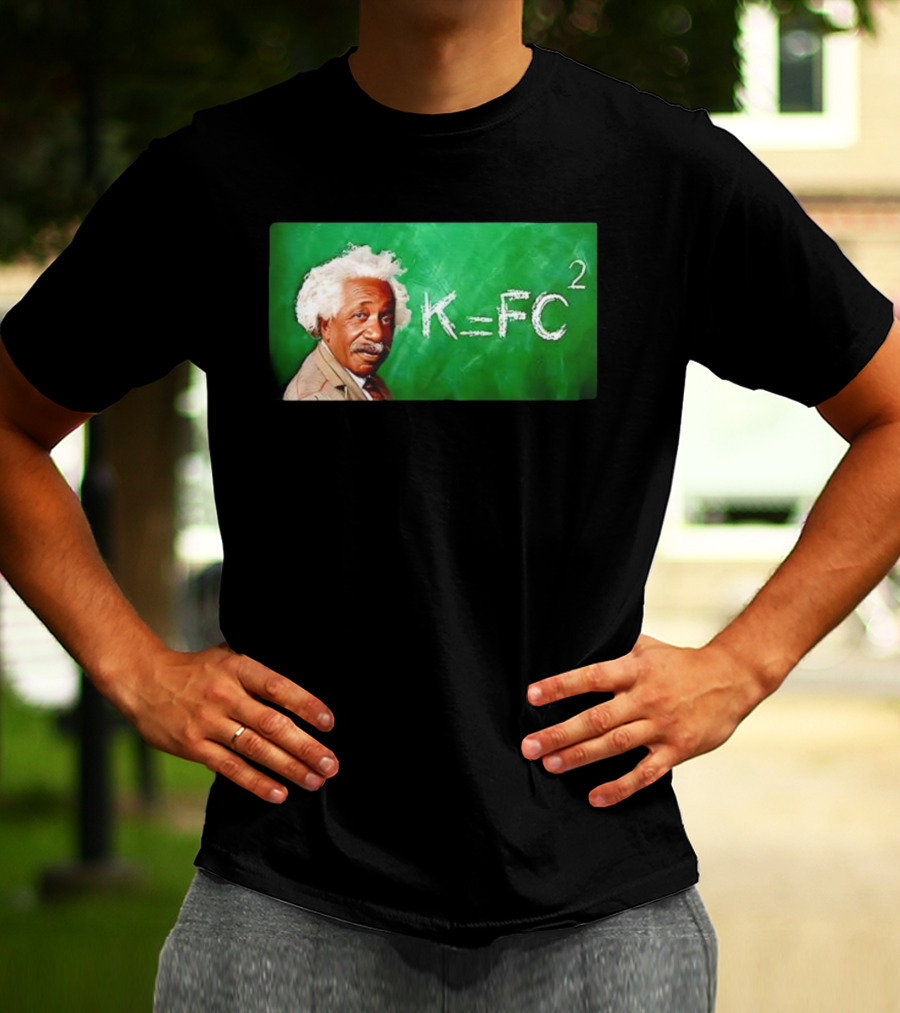 K=Fc² Einstein Formula Chalkboard Illustration T-Shirt