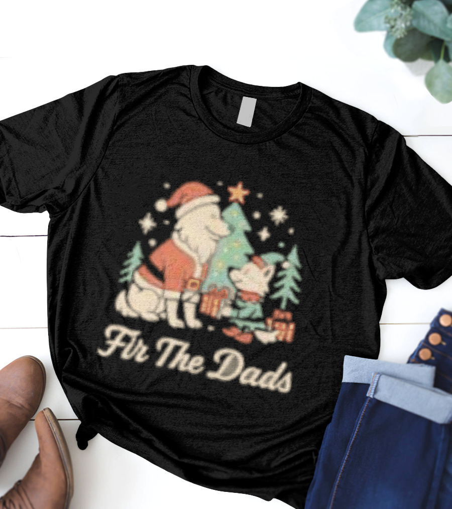 Fir The Dads Christmas Wolves Santa And Elf T-Shirt
