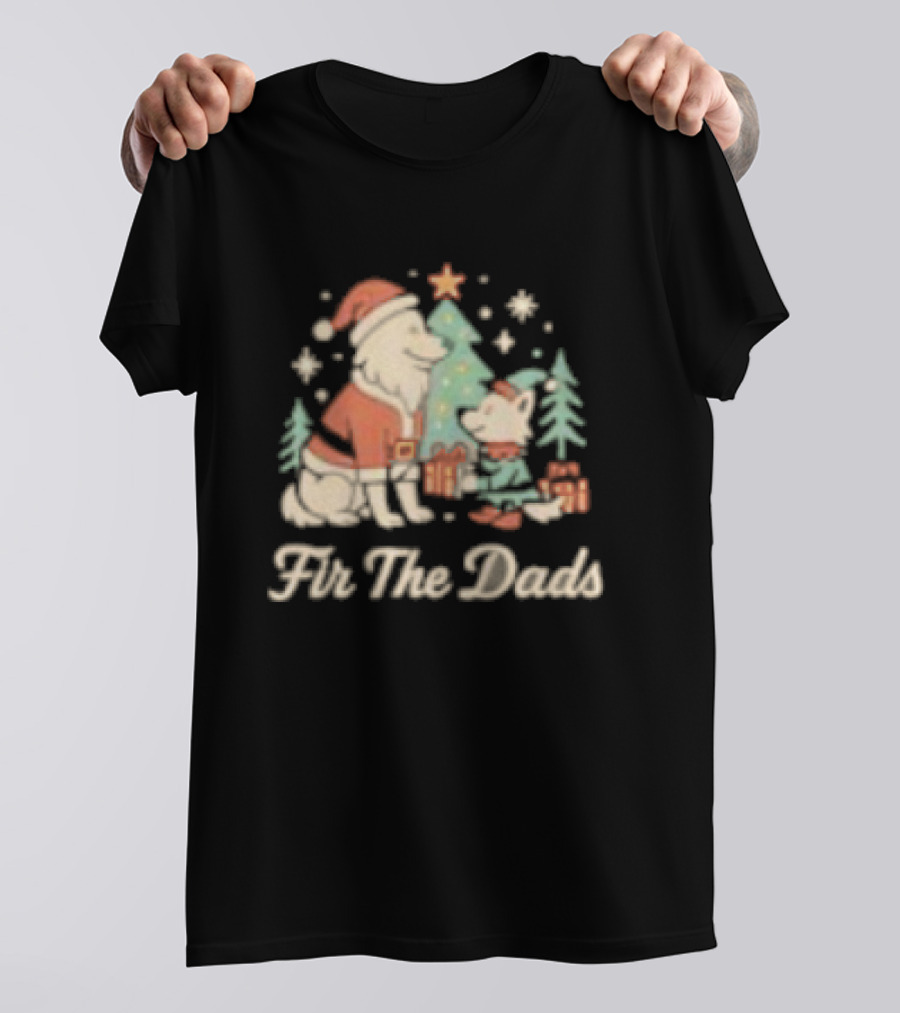 Fir The Dads Christmas Wolves Santa And Elf T-Shirt
