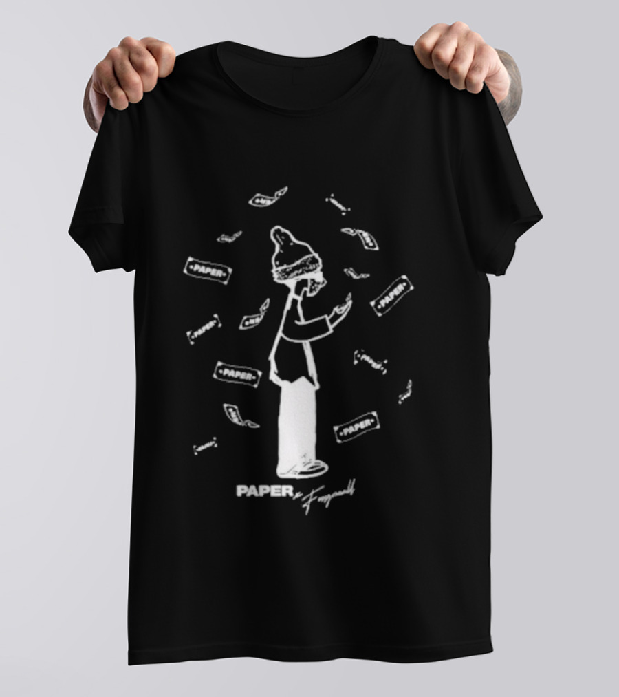 Foos Gone Wild Paper Cartoon Character With Money Black T-Shirt