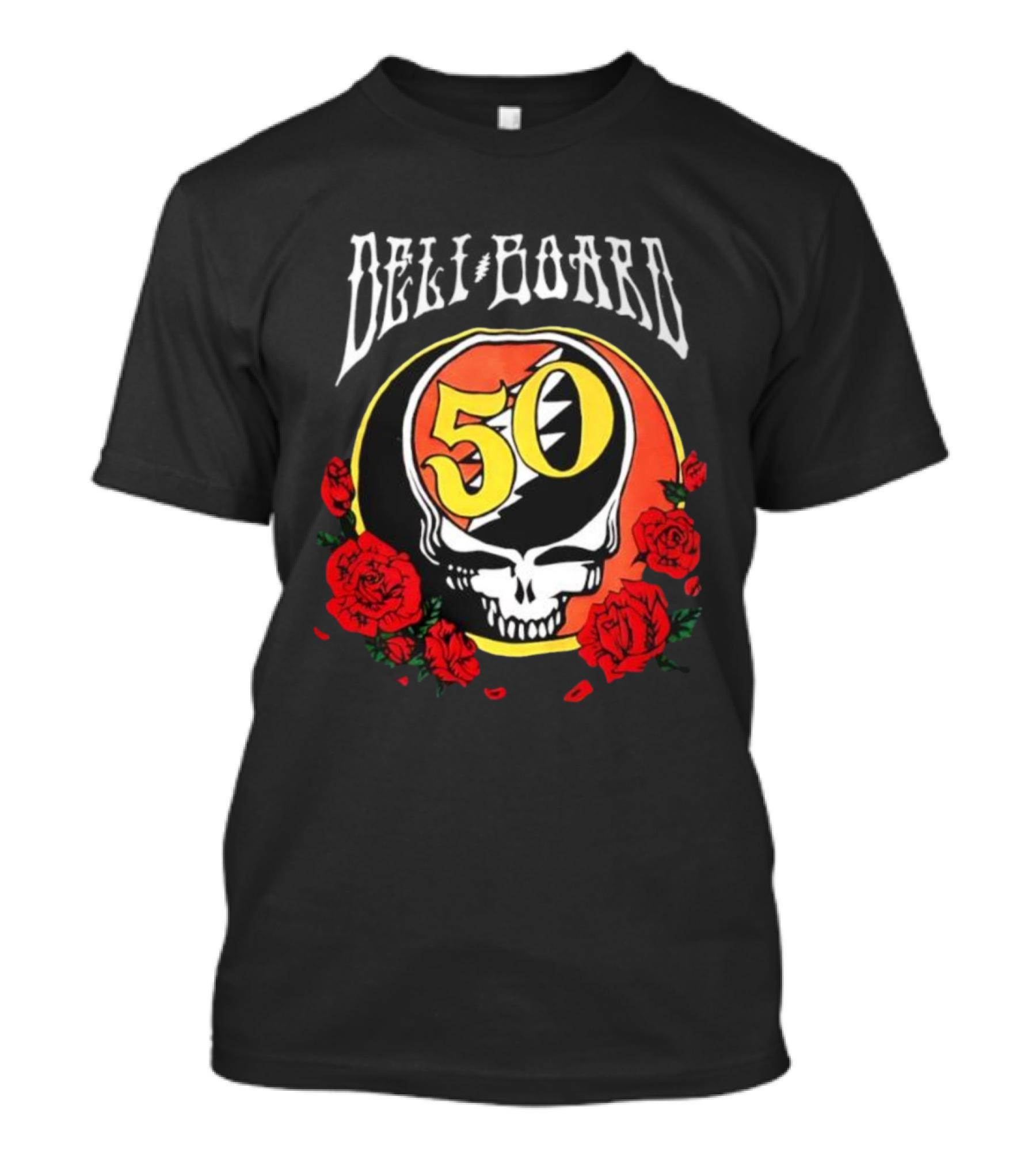 Grateful Dead 50th Anniversary Steal Your Face Skull Roses T-Shirt