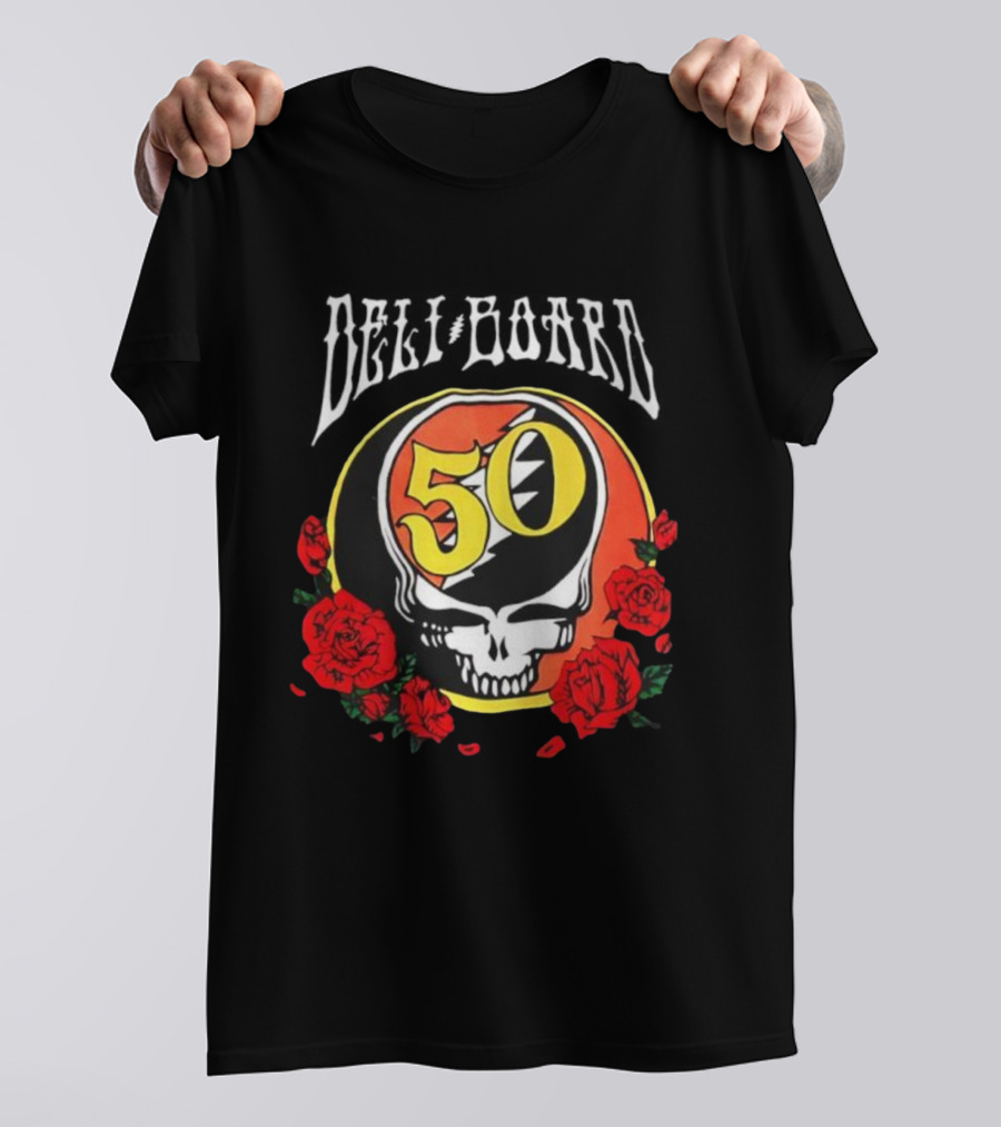 Grateful Dead 50th Anniversary Steal Your Face Skull Roses T-Shirt