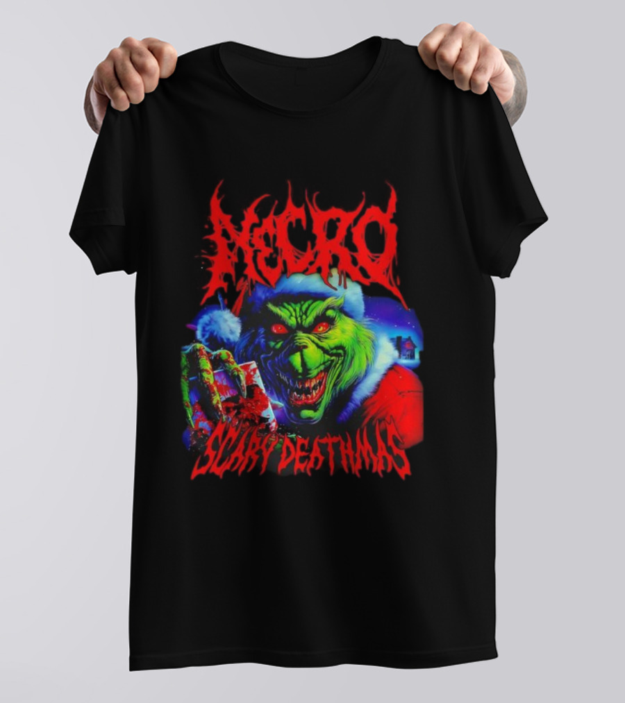 Necro Grinch Scary Deathmas Holiday Horror T-Shirt