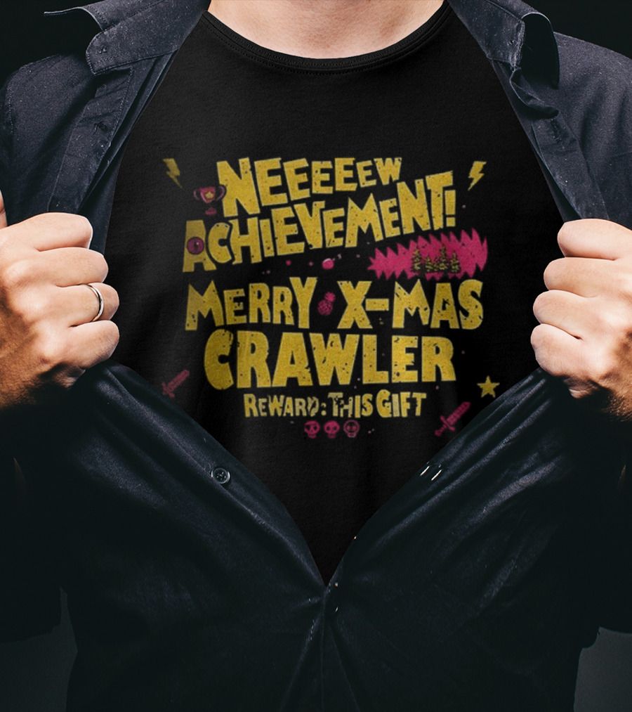 Neeeeew Achievement Merry X-Mas Crawler Returning This Gift T-Shirt
