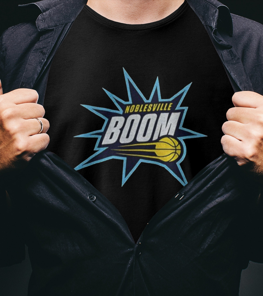 Noblesville Boom Basketball NBA 2025 Burst Emblem T-Shirt