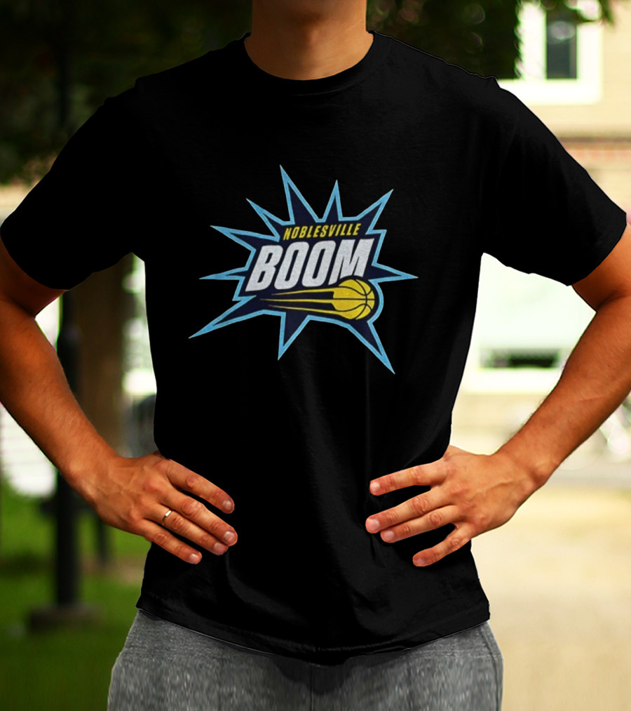 Noblesville Boom Basketball NBA 2025 Burst Emblem T-Shirt