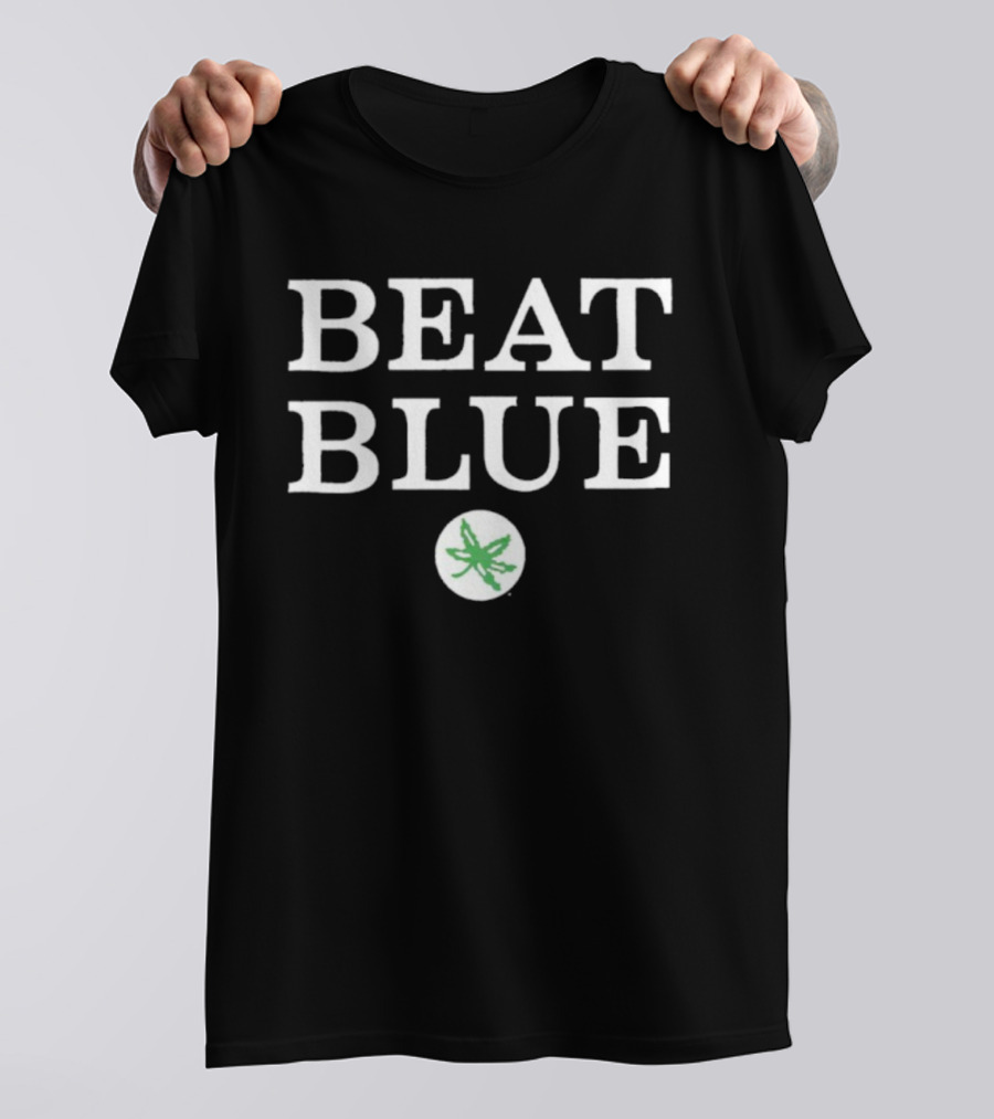 Ohio State Buckeye Leaf Beat Blue Rivalry Game Spirit T-Shirt