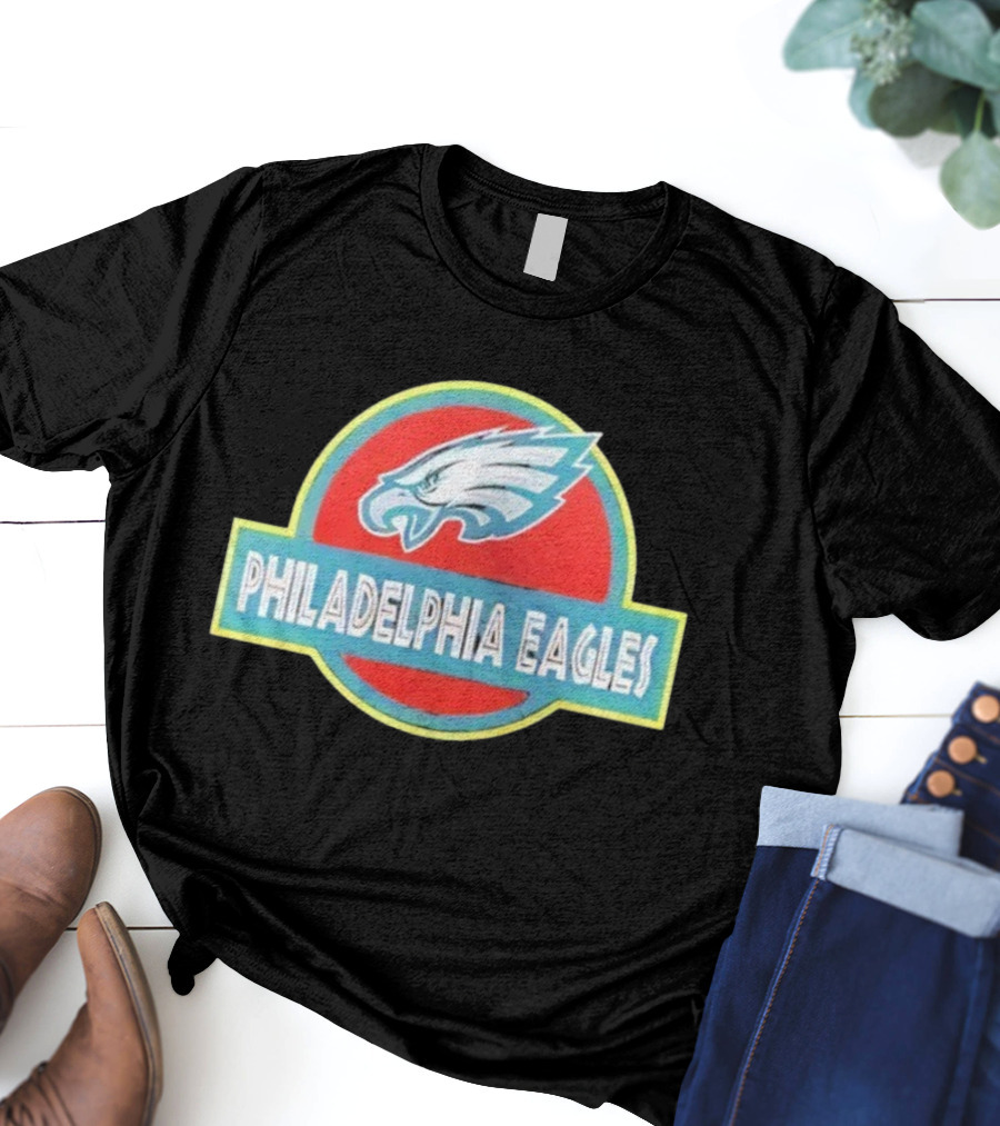 Philadelphia Eagles Jurassic Park Collaboration Logo Vintage Style T-Shirt