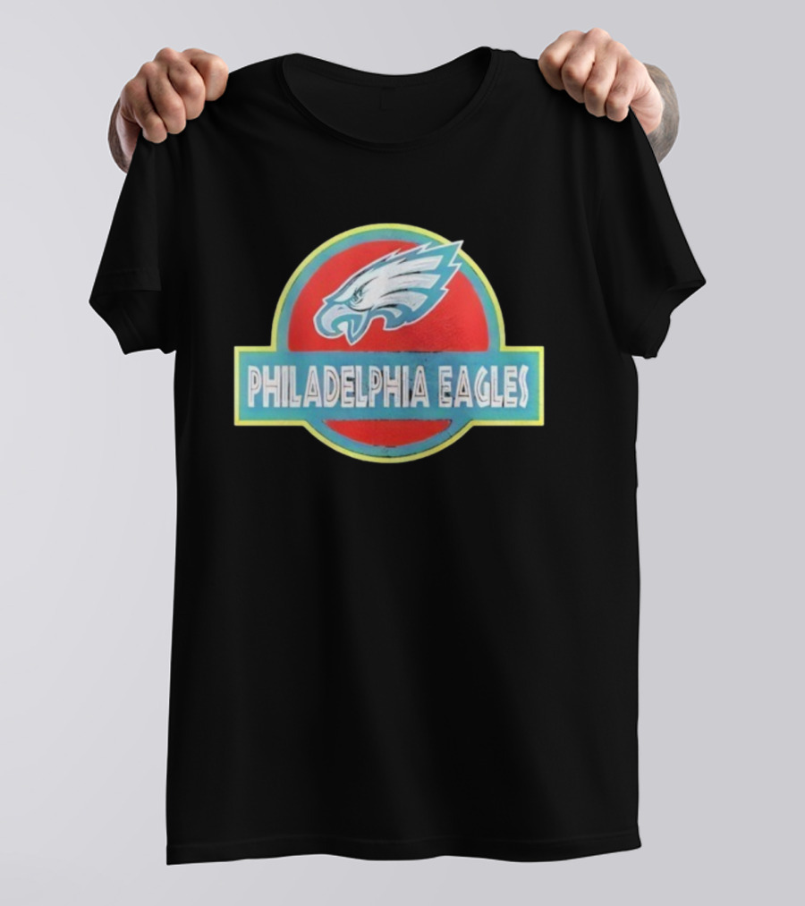 Philadelphia Eagles Jurassic Park Collaboration Logo Vintage Style T-Shirt