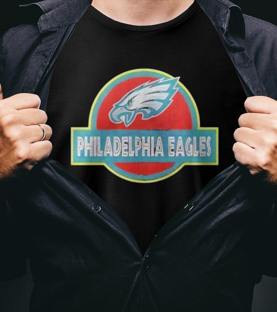 Philadelphia Eagles Jurassic Park Collaboration Logo Vintage Style T-Shirt
