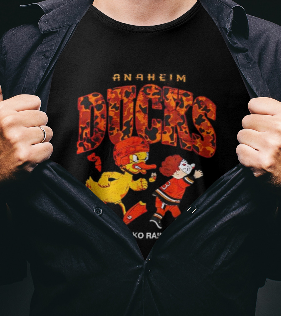 Anaheim Ducks Hockey Mascot And Character Crossover T-Shirt