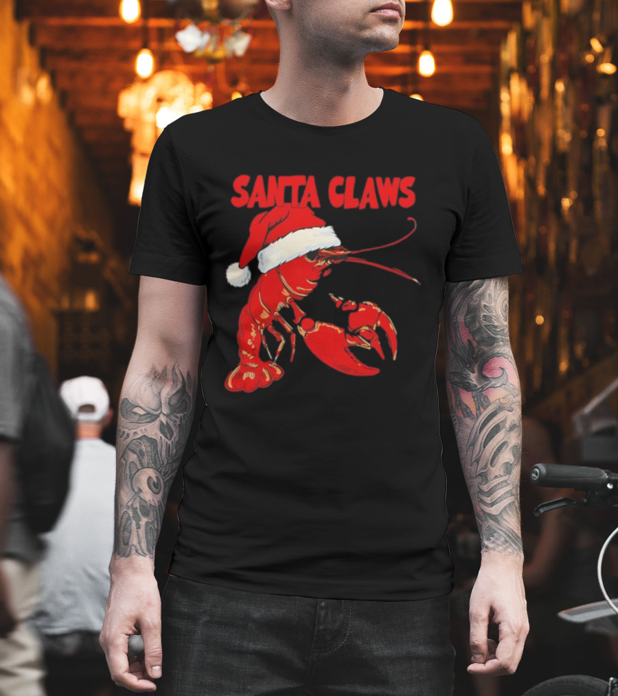 Santa Claws Lobster Christmas Holiday Humor T-Shirt