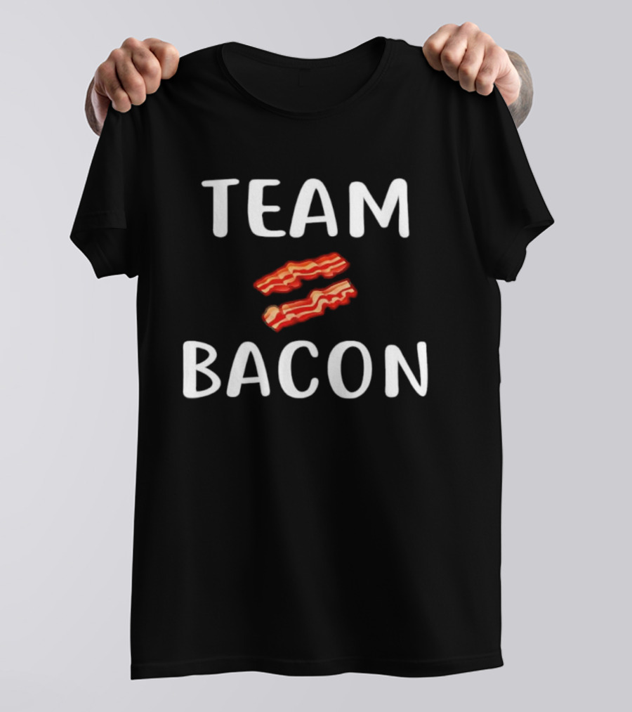 Team Bacon Two Strips Of Bacon Fun Fan Statement T-Shirt