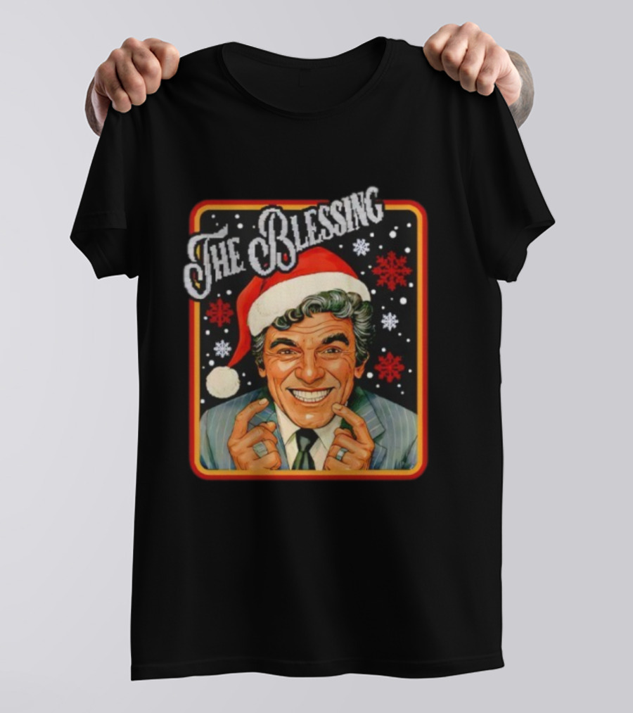 Uncle Lewis The Blessing Santa Hat Christmas Vacation Snowflakes T-Shirt