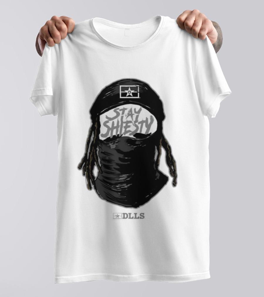 DLLS Stay Shiesty Mask Beanie With Blocks And Star T-Shirt