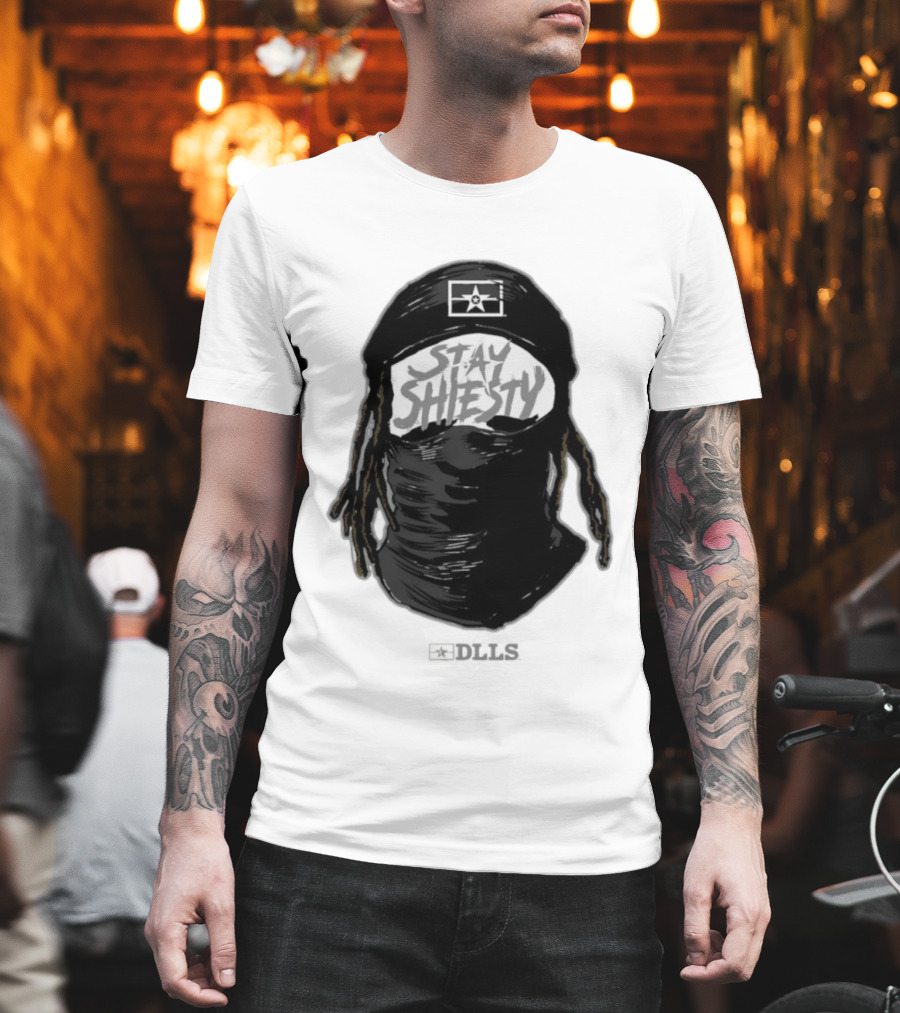 DLLS Stay Shiesty Mask Beanie With Blocks And Star T-Shirt