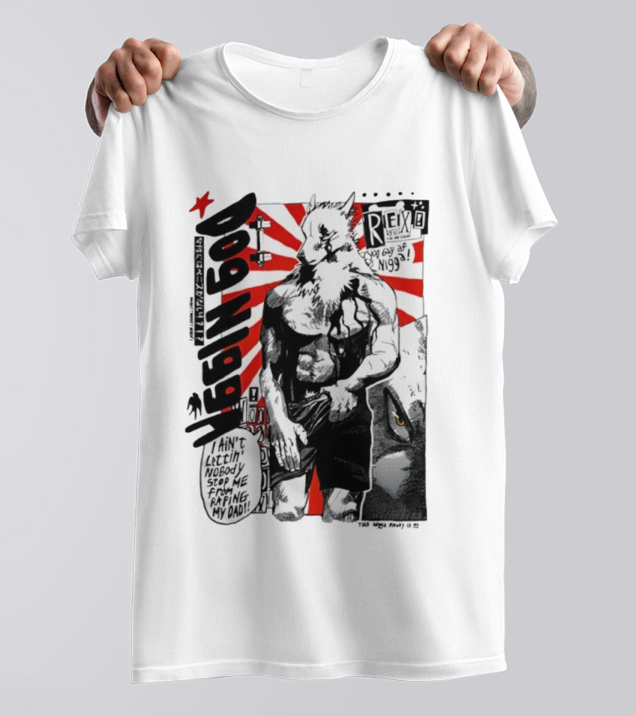 Dog Ningen Food Rex Manga Comic Style T-Shirt