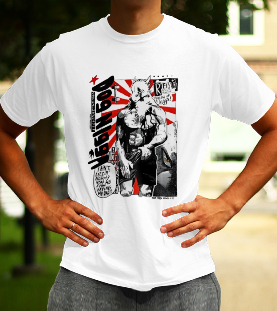 Dog Ningen Food Rex Manga Comic Style T-Shirt