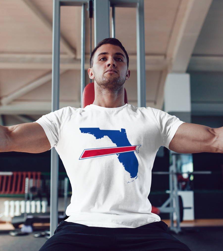 Florida Buffalo Bills Backers Map Outline Classic Fan Symbol T-Shirt