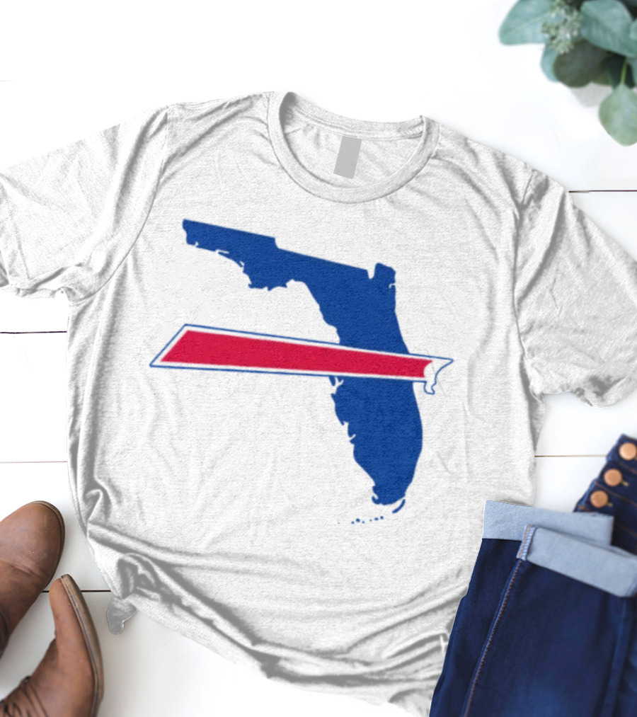 Florida Buffalo Bills Backers Map Outline Classic Fan Symbol T-Shirt