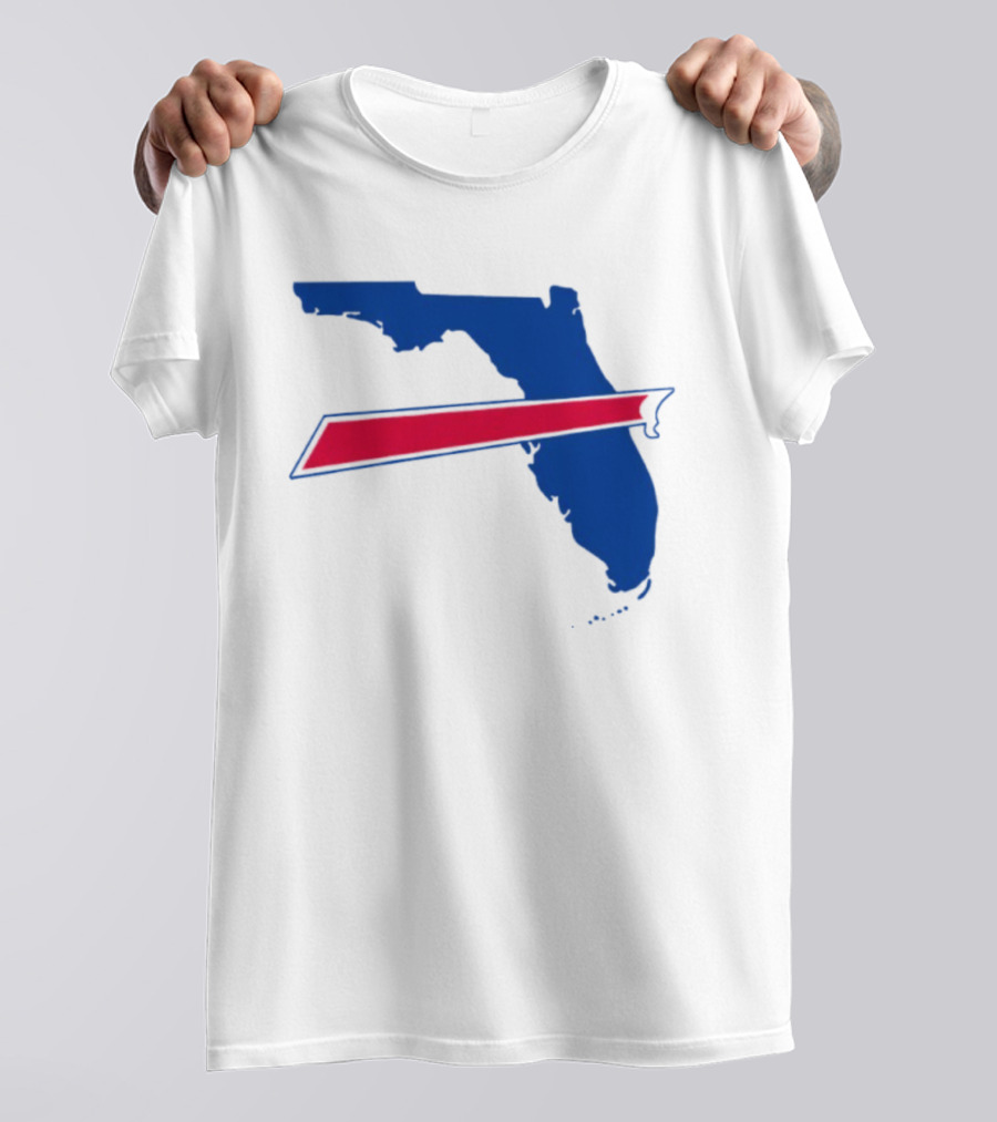 Florida Buffalo Bills Backers Map Outline Classic Fan Symbol T-Shirt