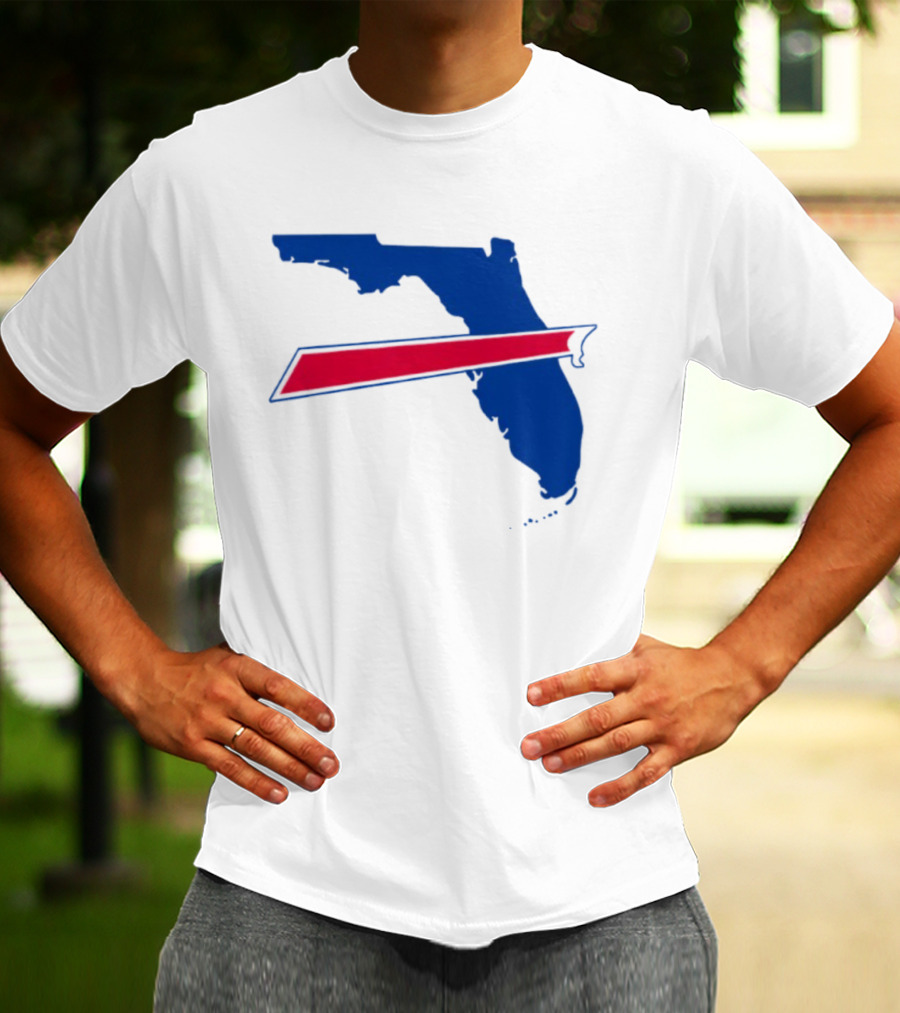 Florida Buffalo Bills Backers Map Outline Classic Fan Symbol T-Shirt