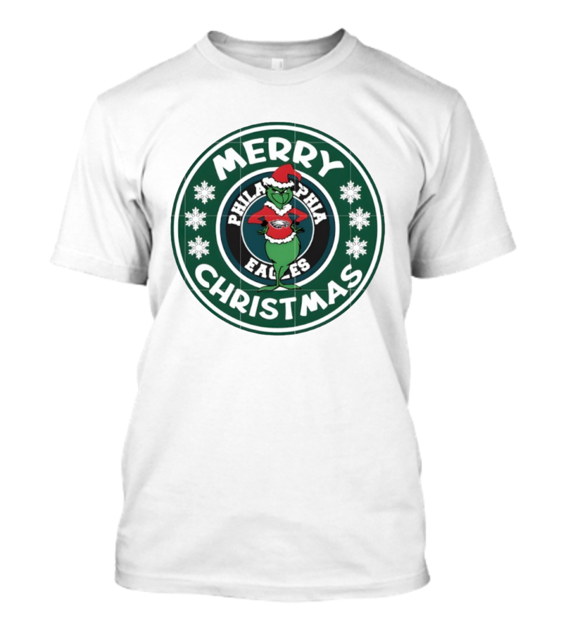 Philadelphia Eagles Merry Christmas Grinch Ornament T-Shirt