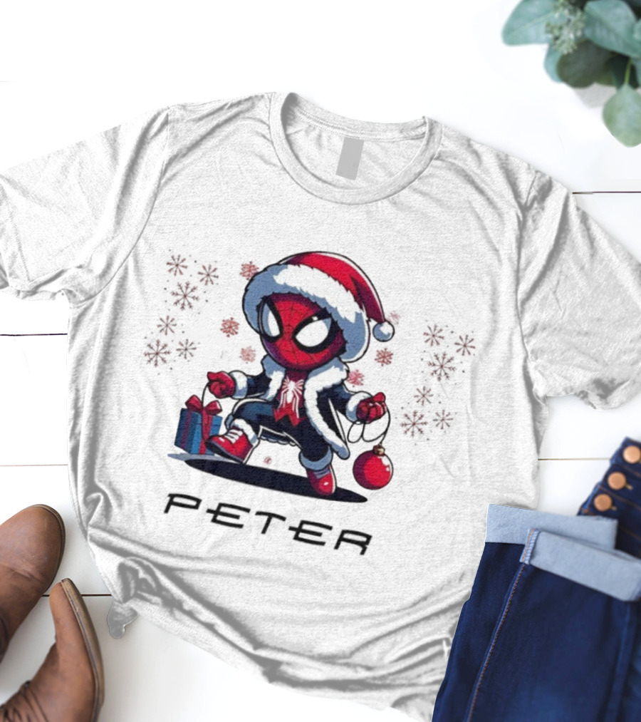 Spider Hero Christmas Santa Hat Ornament Gift Box T-Shirt