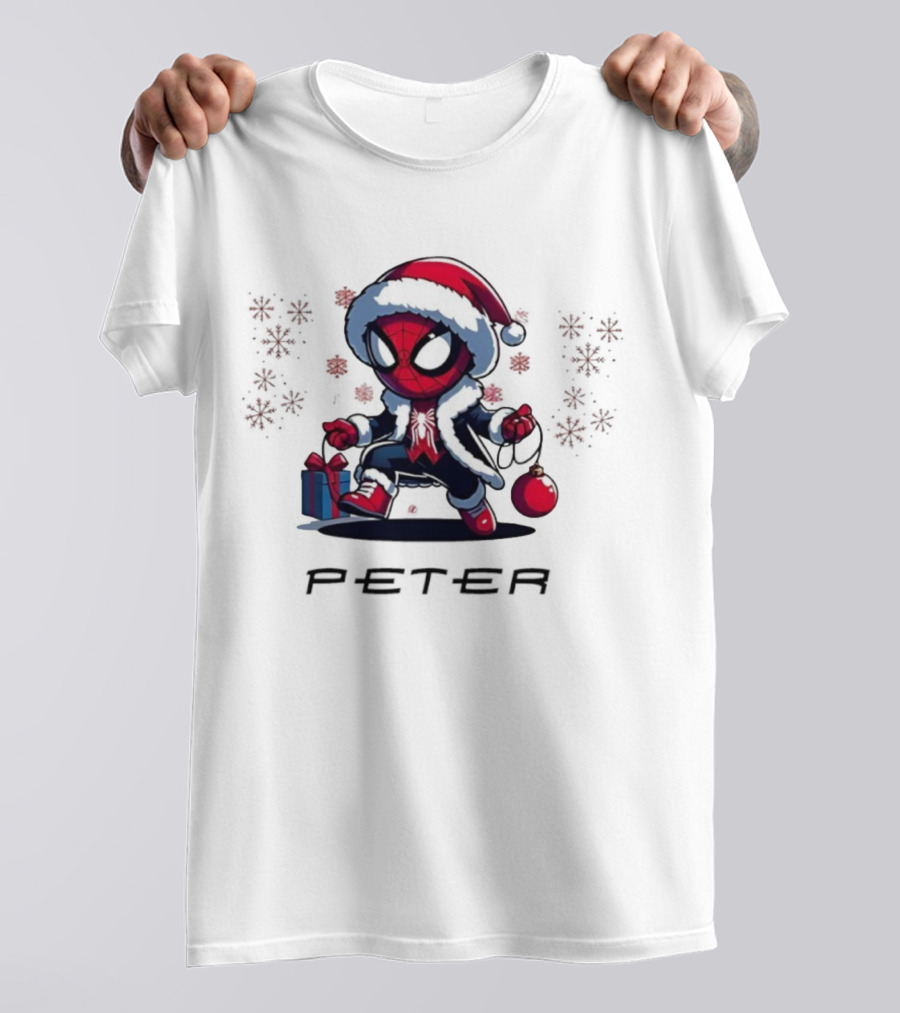 Spider Hero Christmas Santa Hat Ornament Gift Box T-Shirt