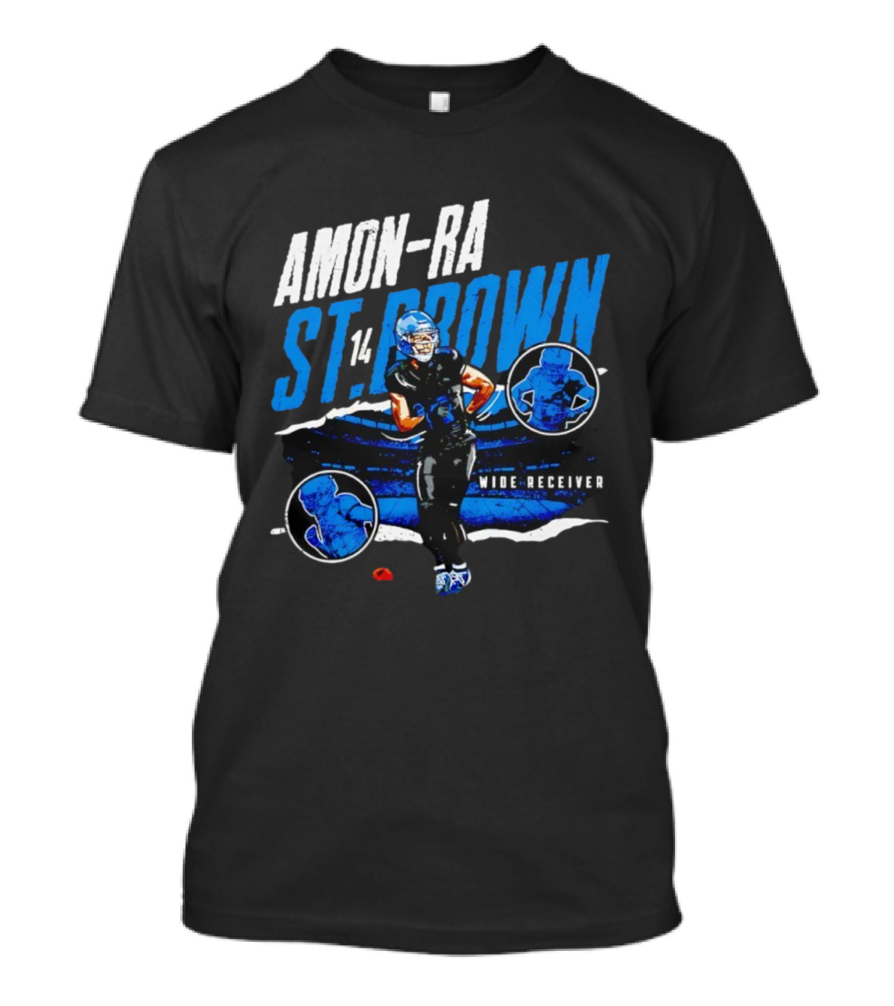 Amon-Ra St Brown 14 Detroit Lions Wide Receiver Football Player Graphic T-Shirt
