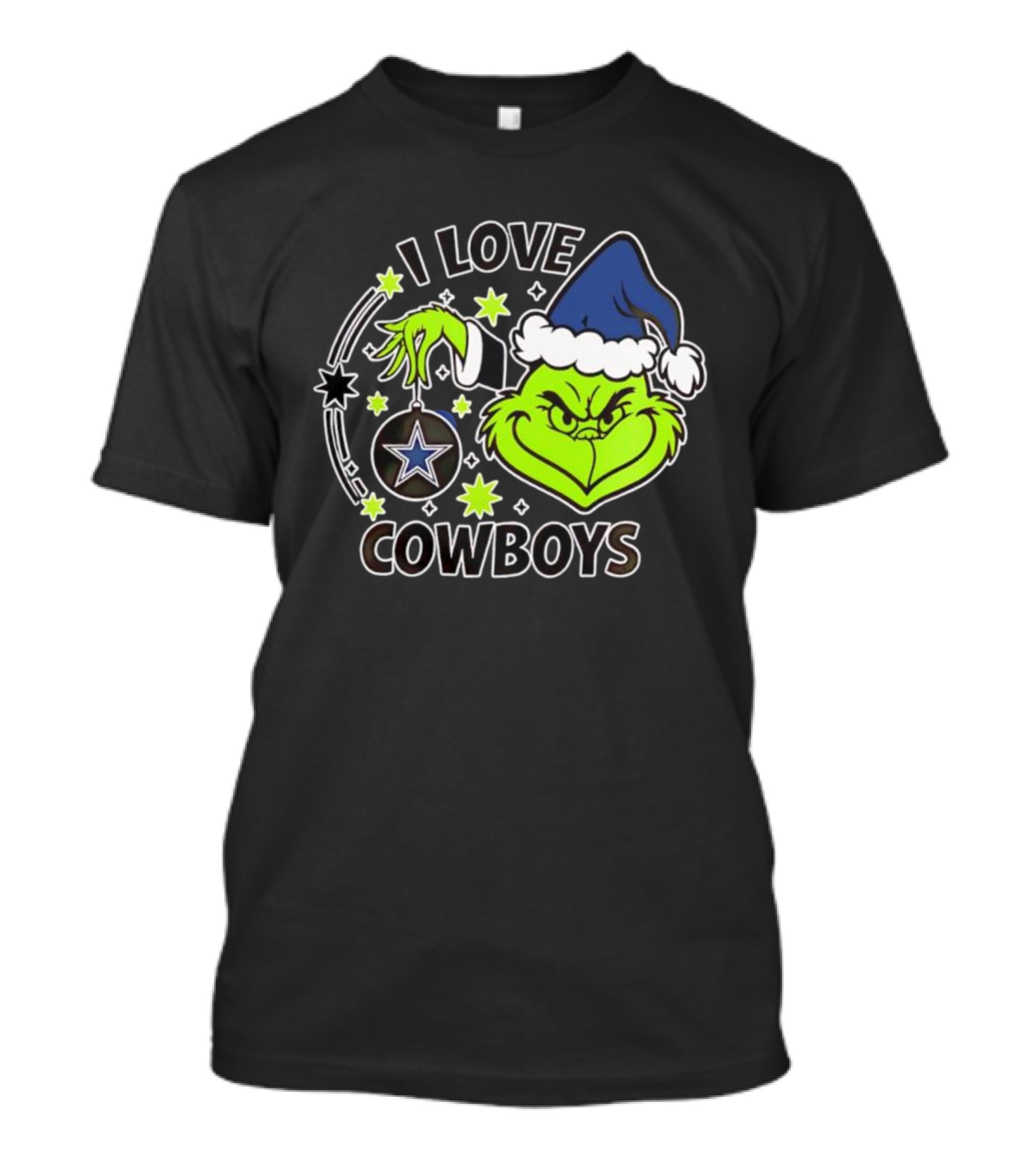 I Love Cowboys Grinch Christmas Dallas Star Ornament T-Shirt