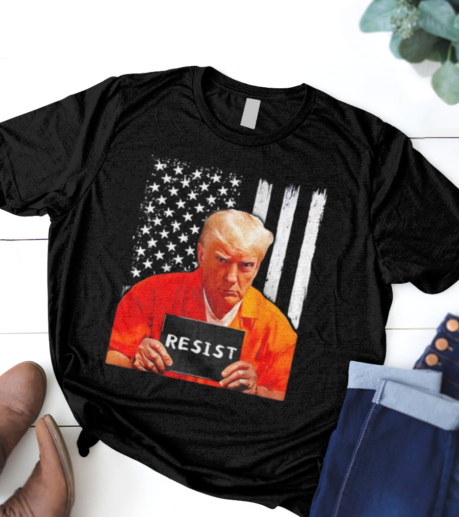 Resist Orange Prison Uniform Public Figure Shot T-Shirt