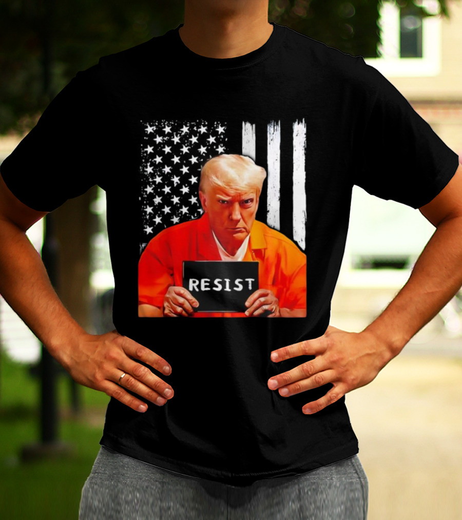 Resist Orange Prison Uniform Public Figure Shot T-Shirt
