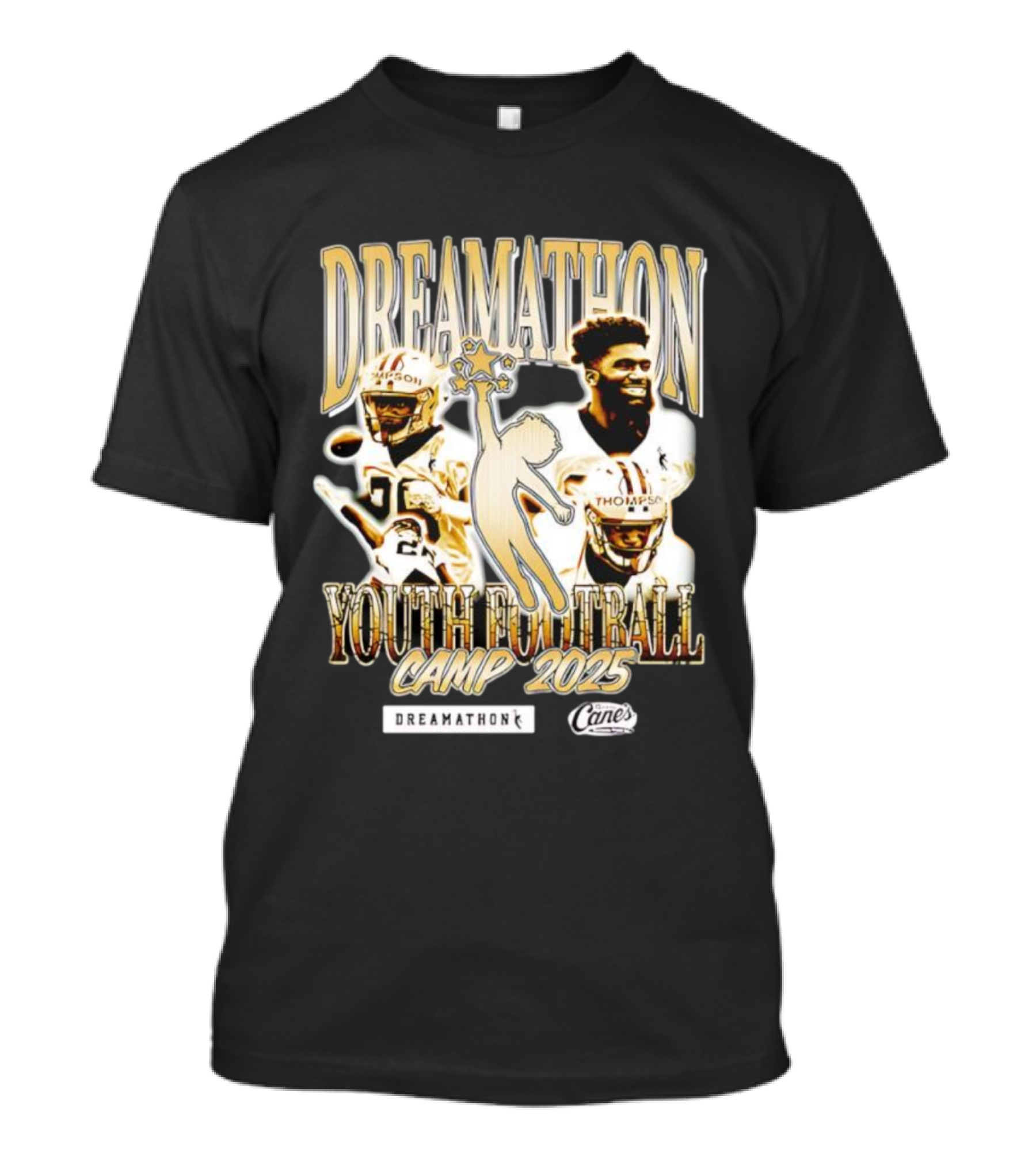 Dreamathon Football Camp 2025 Thompson New Orleans Saints Cane's T-Shirt