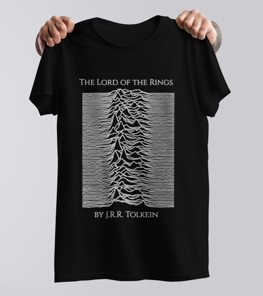 The Lord Of The Rings J.R.R. Tolkien Iconic Cover Design With Mountains T-Shirt